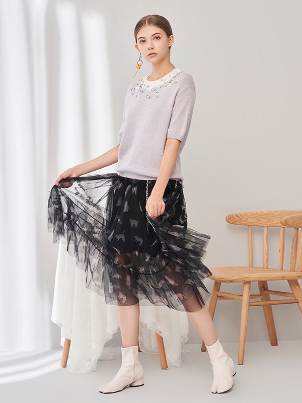 思诺芙德女装2022秋冬季灰色T恤