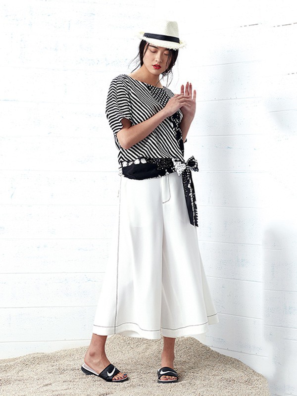 研色2022春夏季白色长裙