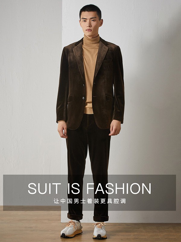 堡尼男装2022秋冬季棕色外套