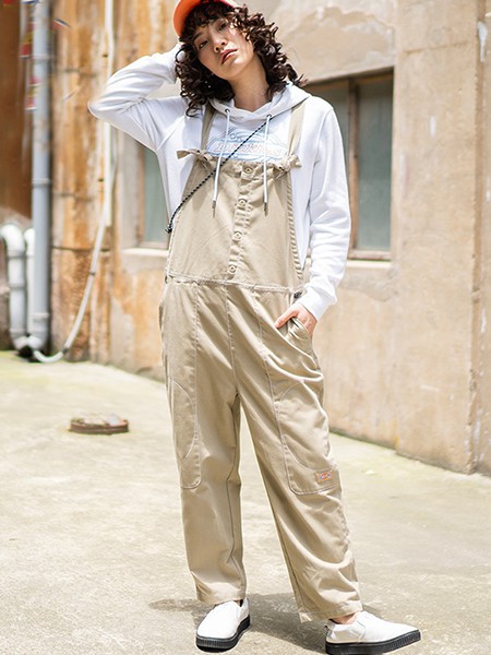 帝客休闲装2022秋冬季卡其色背带裤