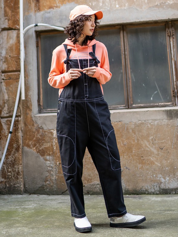 帝客休闲装2022秋冬季黑色背带裤