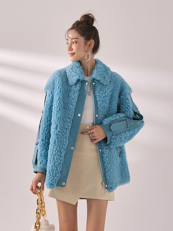 芭欧2022秋冬季蓝色大衣