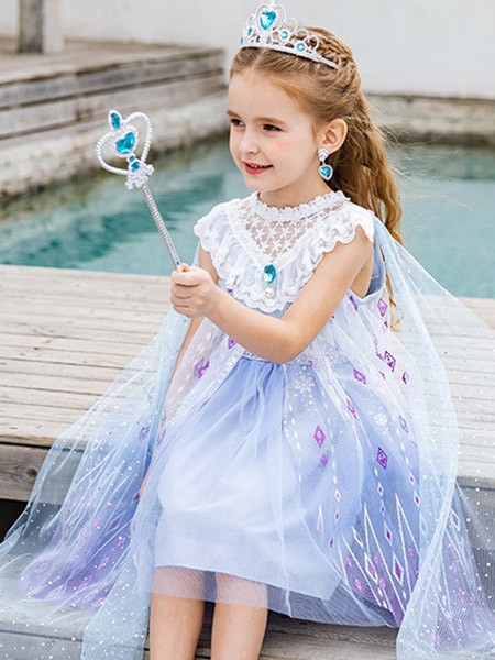 贝贝豆丁童装2022春夏季蓝色连衣裙