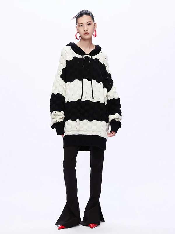 乌丫2022秋冬季拼色外套