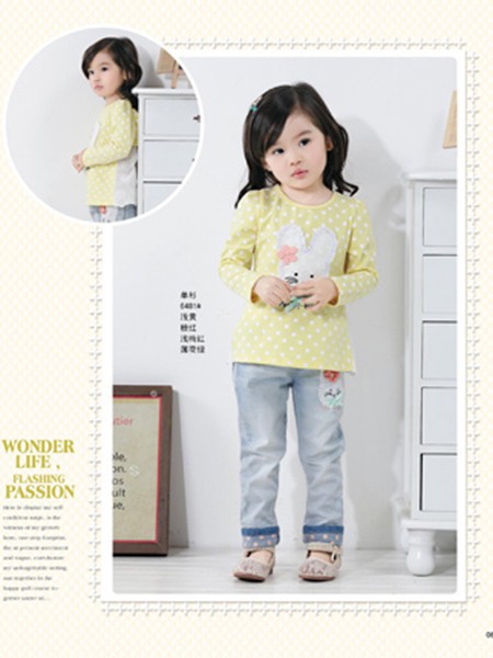 奈迪贝熊童装2022春夏季黄色T恤