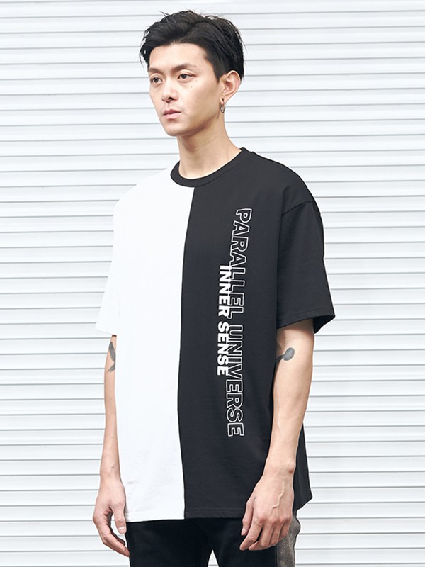 CNCN男装2022春夏季拼色T恤