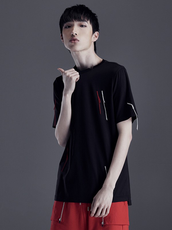 CNCN男装2022春夏季黑色T恤