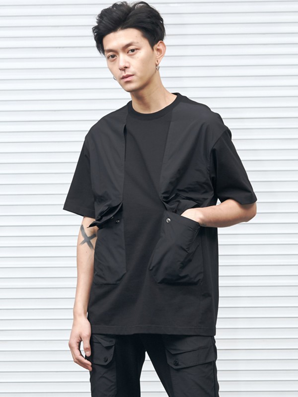 CNCN男装2022春夏季黑色T恤