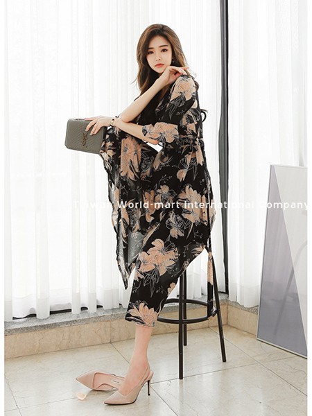 蔓缇蜜丝女装2022春夏季黑色连衣裙