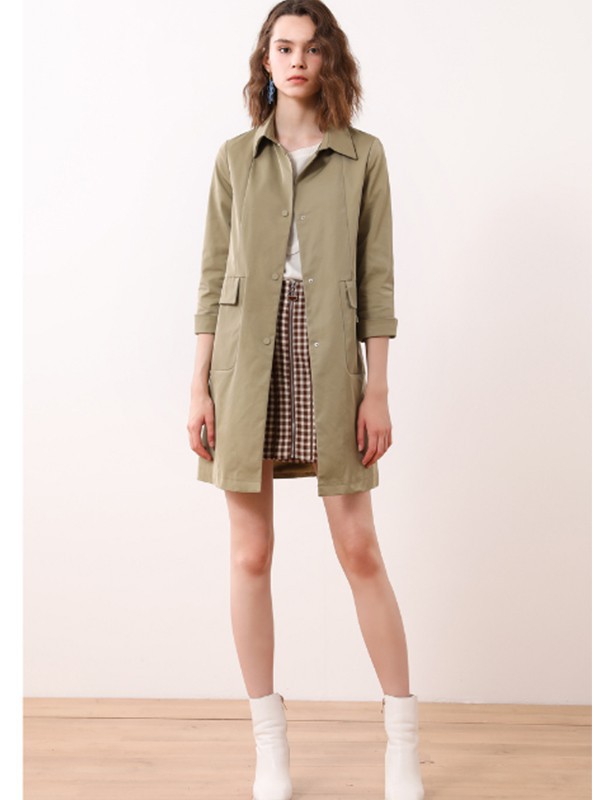 她图女装2022春夏季咖啡色百褶裙