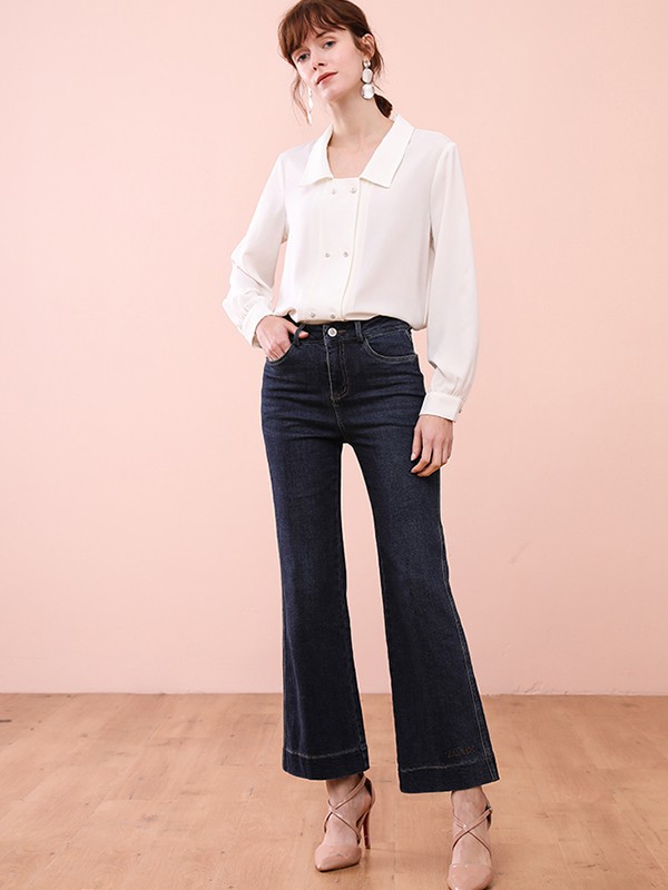 她图女装2022春夏季白色衬衫