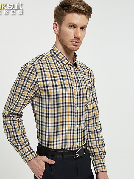 雅库2022秋冬季卡其色衬衫