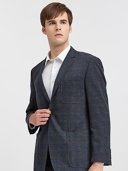 雅库2022秋冬季蓝色西装