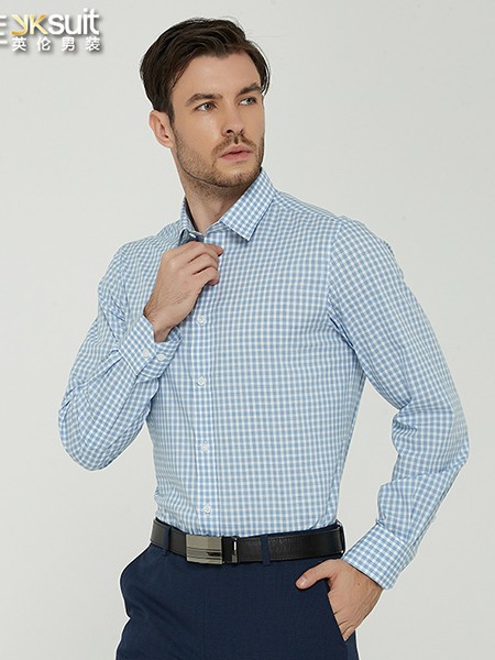 雅库2022秋冬季蓝色衬衫