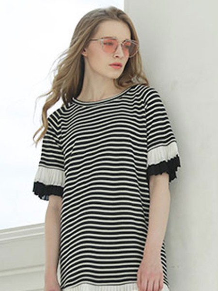 百佧丽女装2022春夏季白色连衣裙