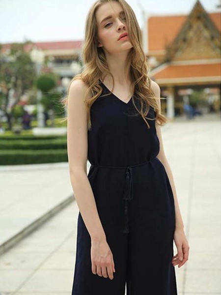 百佧丽女装2022春夏季黑色吊带裙