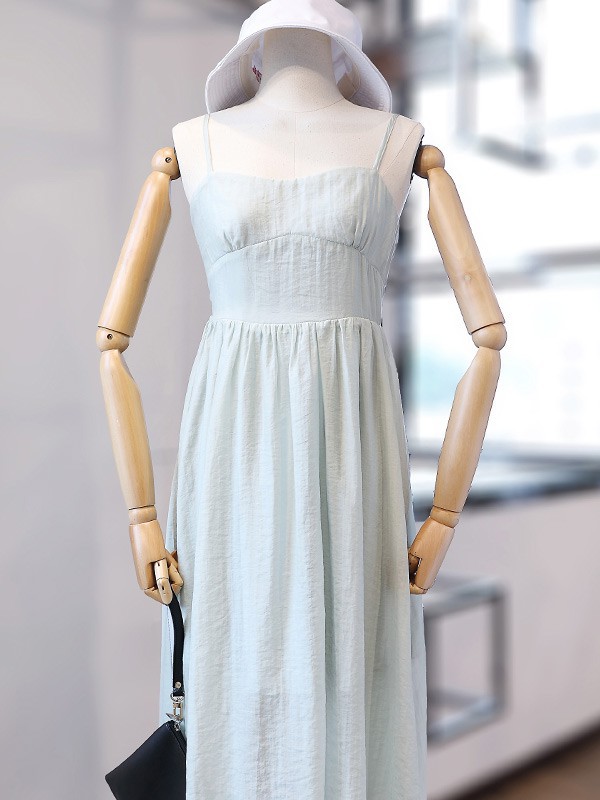 舒雪儿女装2022春夏季灰色吊带裙