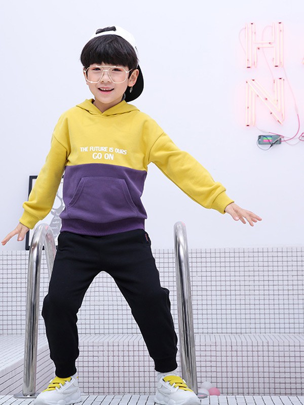 爱乐·贝兜儿童装2022春夏季拼色卫衣