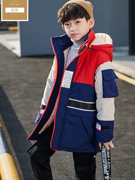 维尼力啦童装2022秋冬季拼色棉服