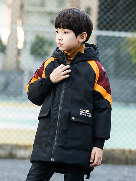 维尼力啦童装2022秋冬季黑色棉服