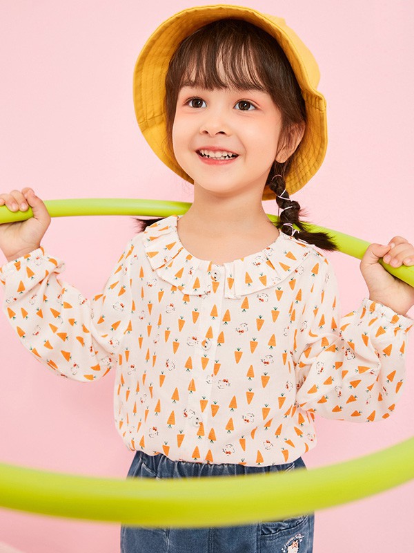 贝贝帕克童装2022秋冬季白色雪纺衫