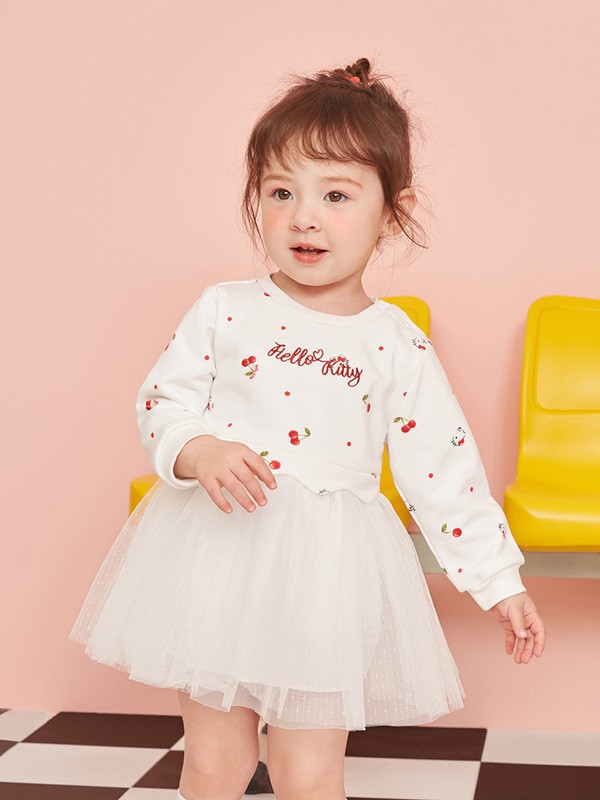 贝贝帕克童装2022秋冬季白色连衣裙