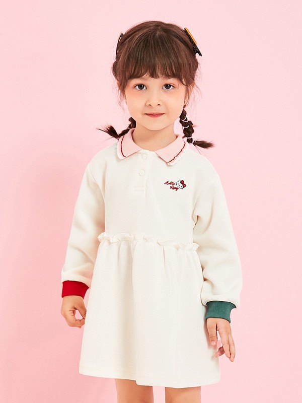 贝贝帕克童装2022春夏季米色连衣裙
