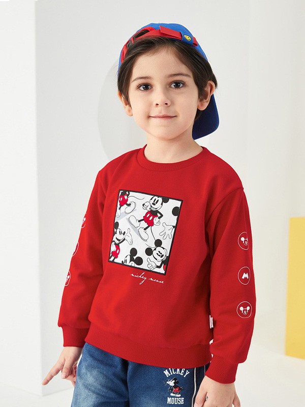 贝贝帕克童装2022秋冬季红色T恤