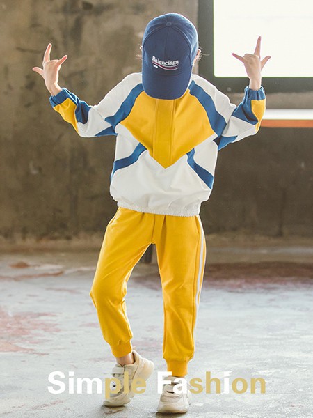 班澜贝屋童装2022春夏季黄色长裤