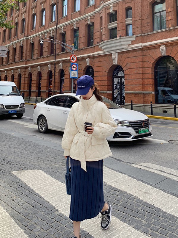 FUNANI芙娜妮女装2022秋冬季白色棉服