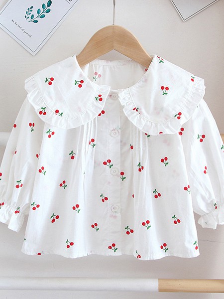 棒棒猫童装2022秋冬季白色衬衫