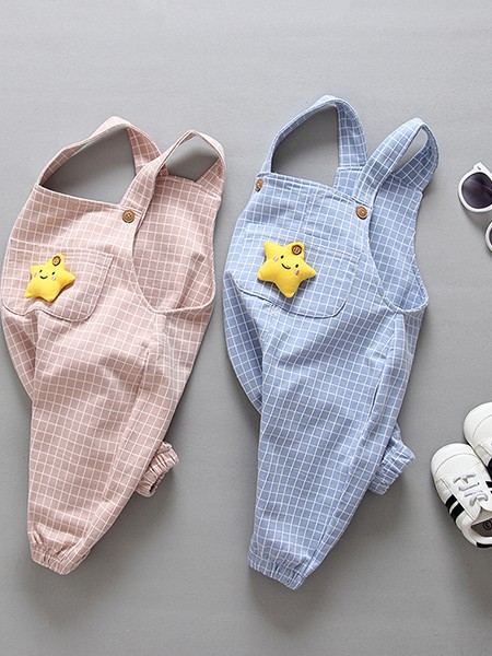 棒棒猫童装2022秋冬季粉色背带裙