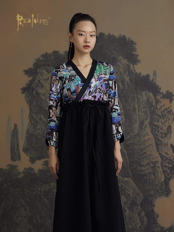 芥末原创2022秋冬季黑色长裙