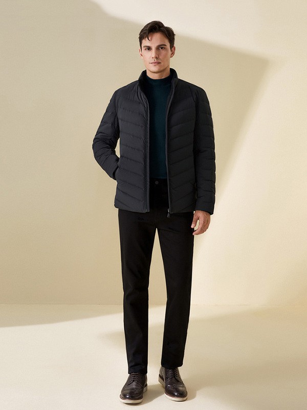 依文男装2022秋冬季黑色长裤