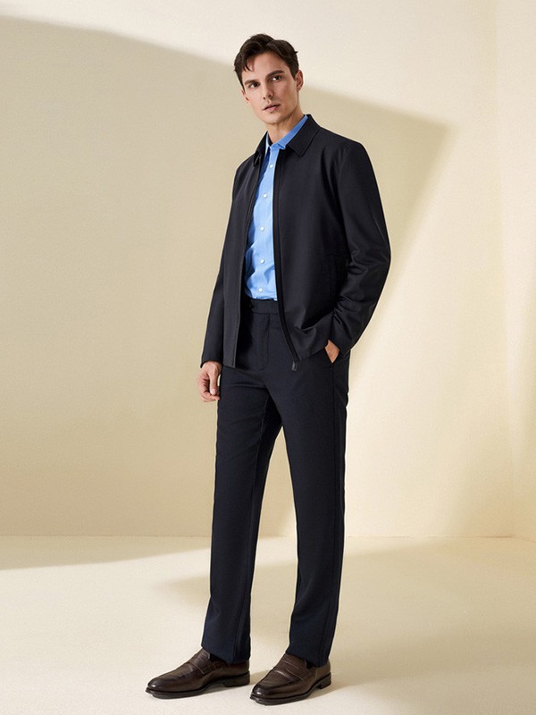 依文男装2022秋冬季黑色长裤