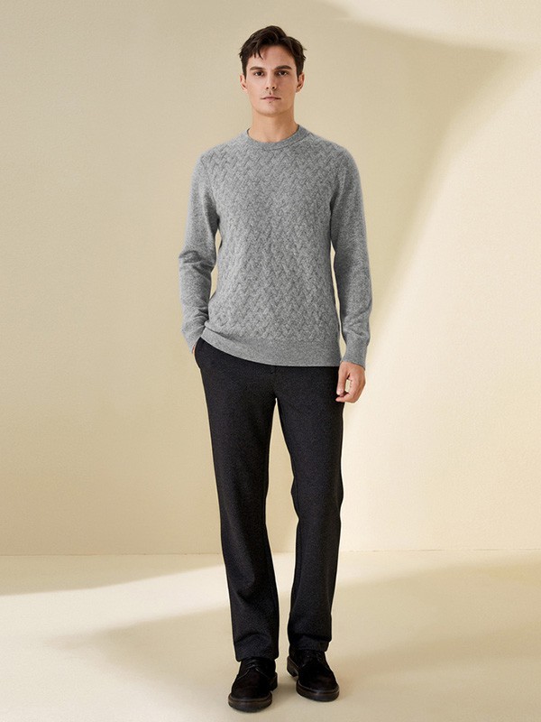 依文男装2022秋冬季灰色毛衣