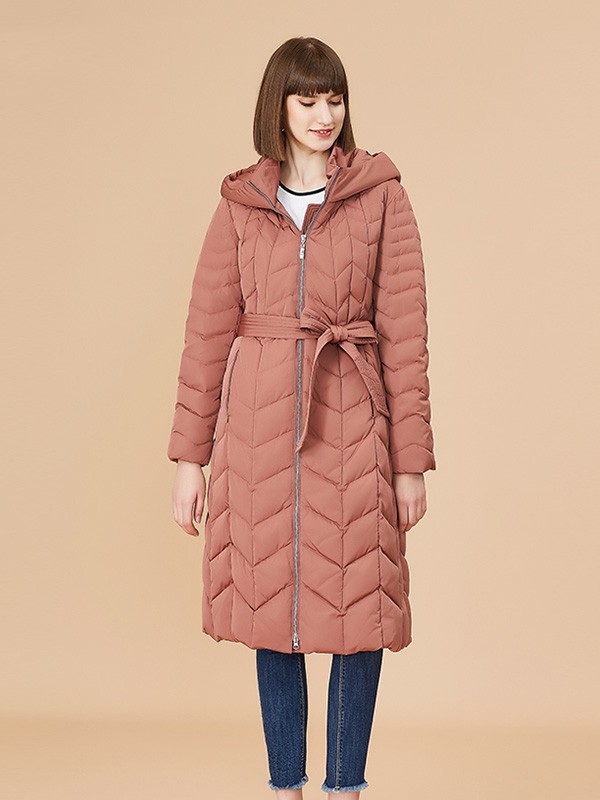 歌蒂诗2022秋冬季橙色羽绒服