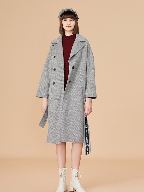 歌蒂诗2022秋冬季灰色大衣