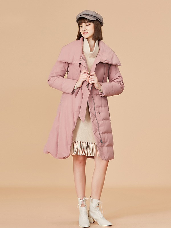 歌蒂诗2022秋冬季粉色大衣