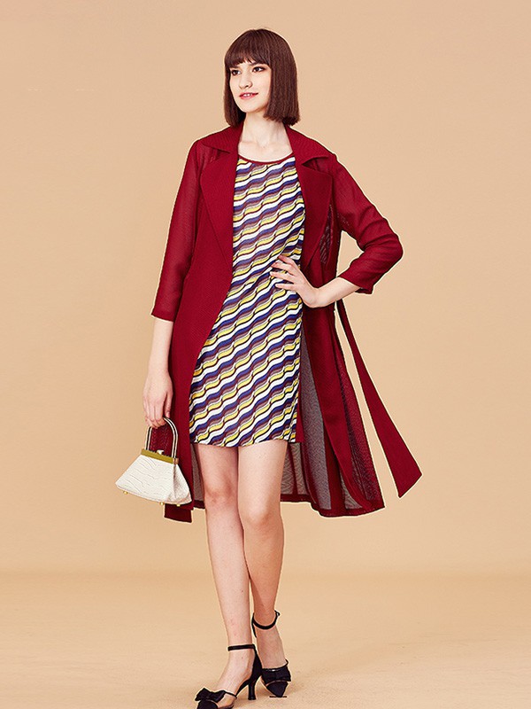 歌蒂诗2022秋冬季红色大衣