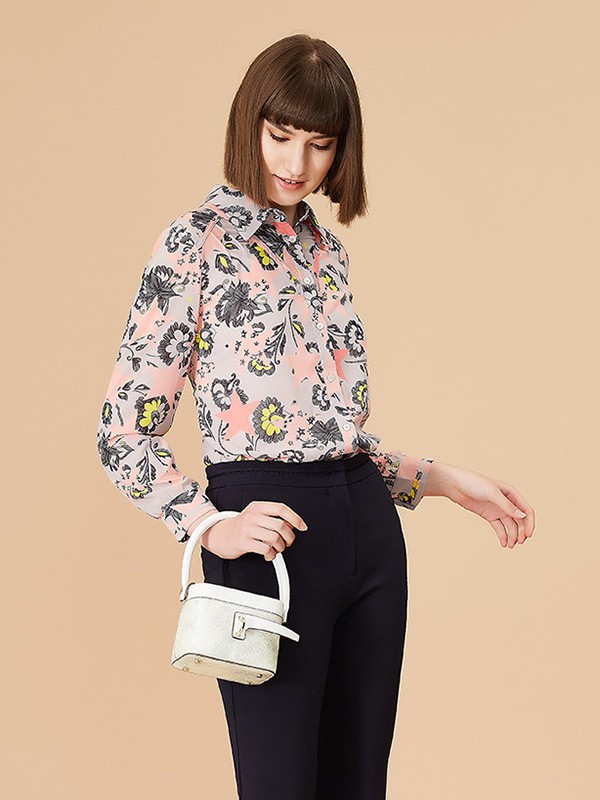 歌蒂诗2022秋冬季裸色衬衫