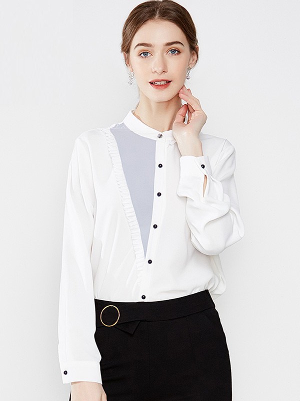 梦燕2022秋冬季白色衬衫