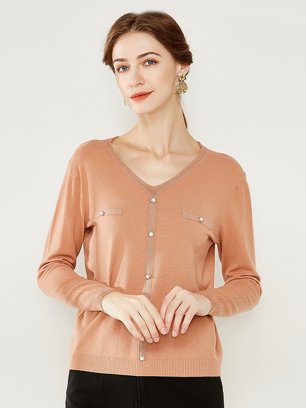 梦燕2022秋冬季橙色针织衫