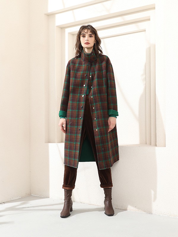 吉米赛欧女装2022秋冬季咖啡色大衣