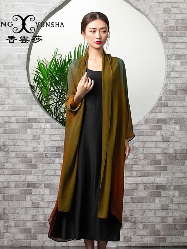 香云莎女装2022春夏季绿色外套