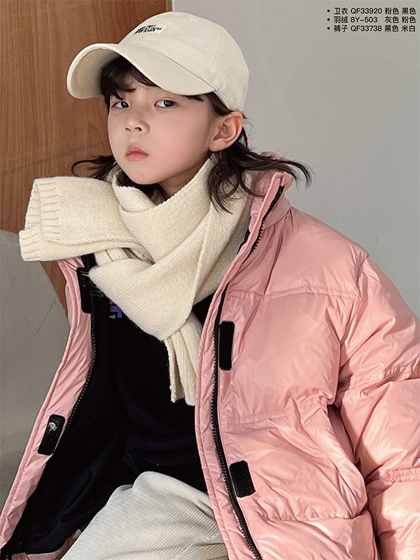 拾恩初＆番薯片童装2022秋冬季粉色棉服