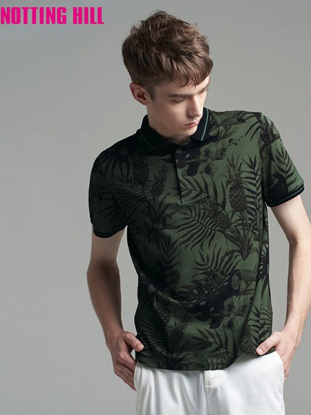 诺丁山男装2022春夏季绿色T恤