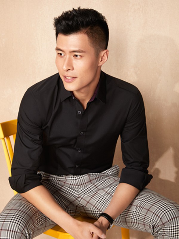 虎豹2022秋冬季黑色衬衫