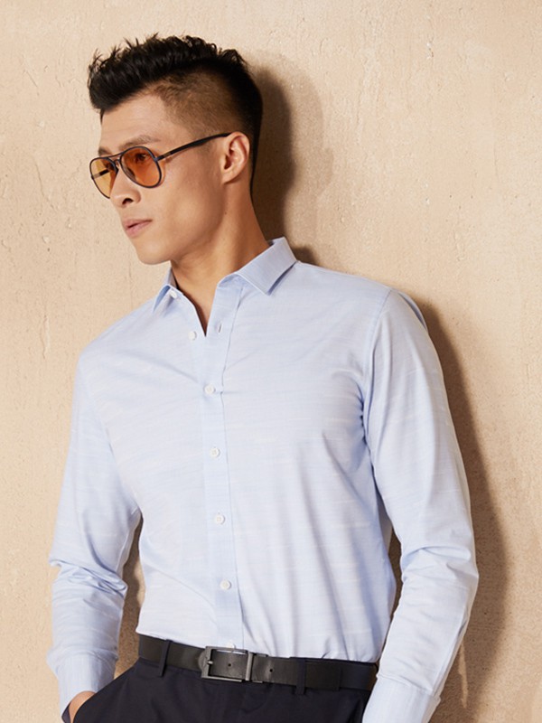 虎豹男装2022秋冬季白色衬衫