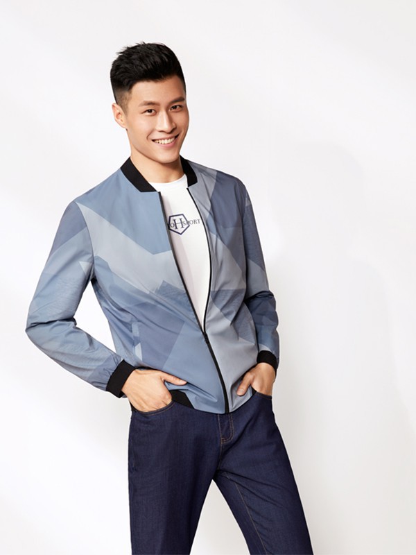 虎豹男装2022秋冬季藏蓝色长裤